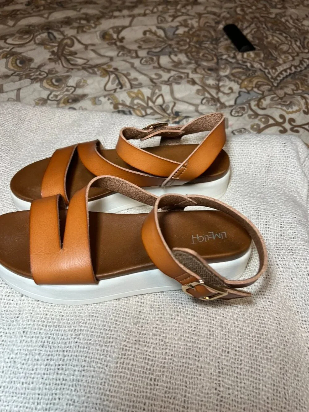 Limelight Girls Brown Strappy Sandals – Size 3 – Pre-Owned